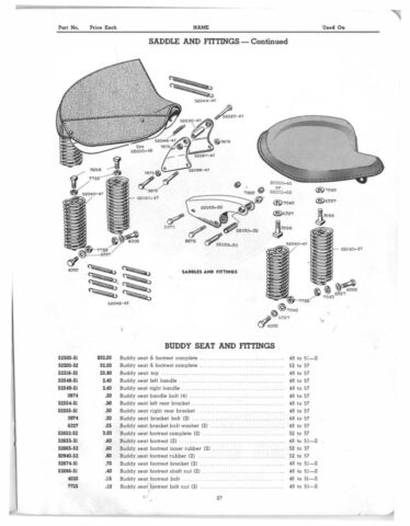 1948-1957 - Harley-Davidson Spare parts catalog all singles