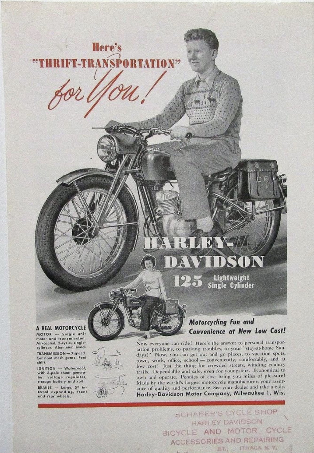 1948- Harley-Davidson - 125 S ad