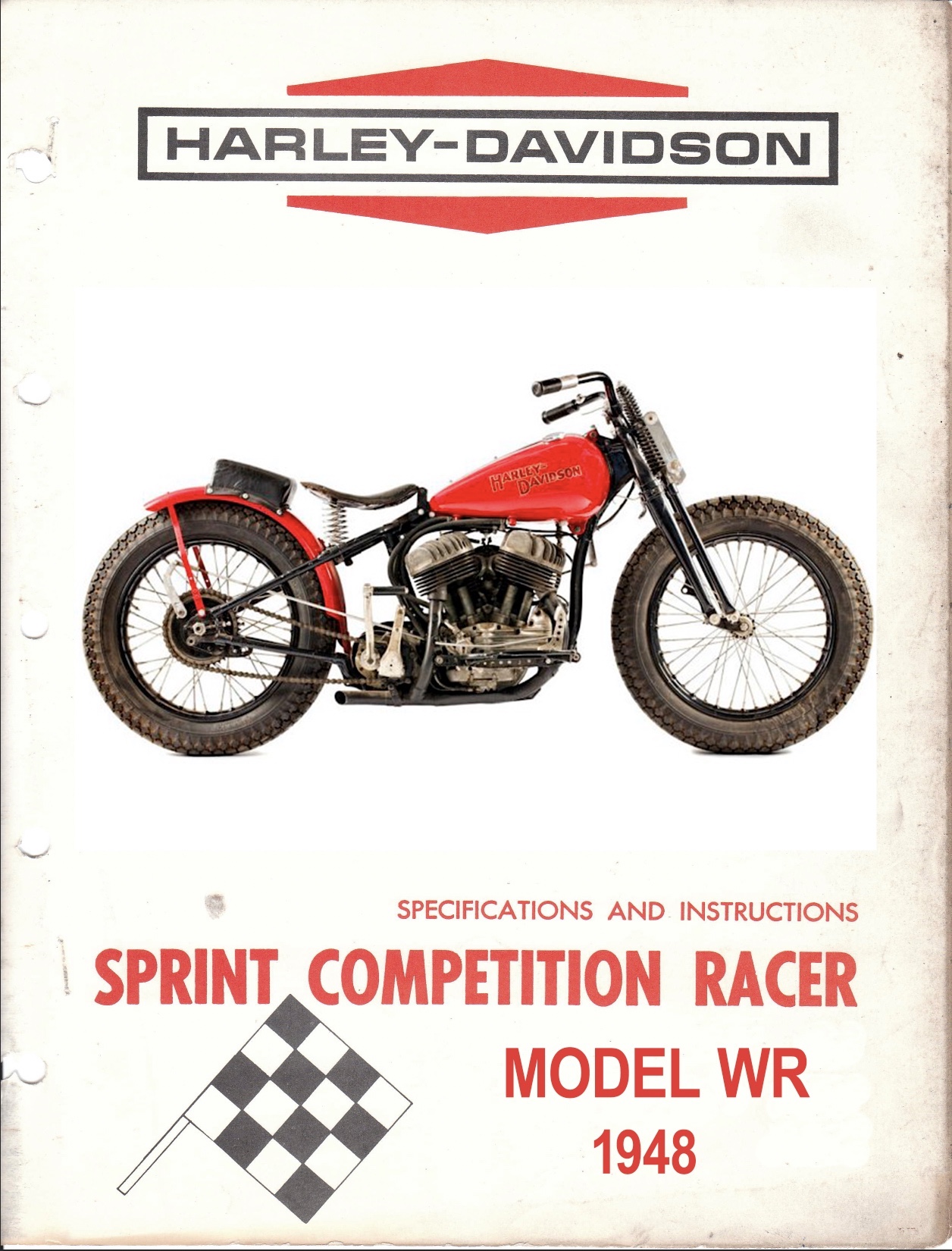 1948 - Harley-Davidson - WR Specifications and Instructions