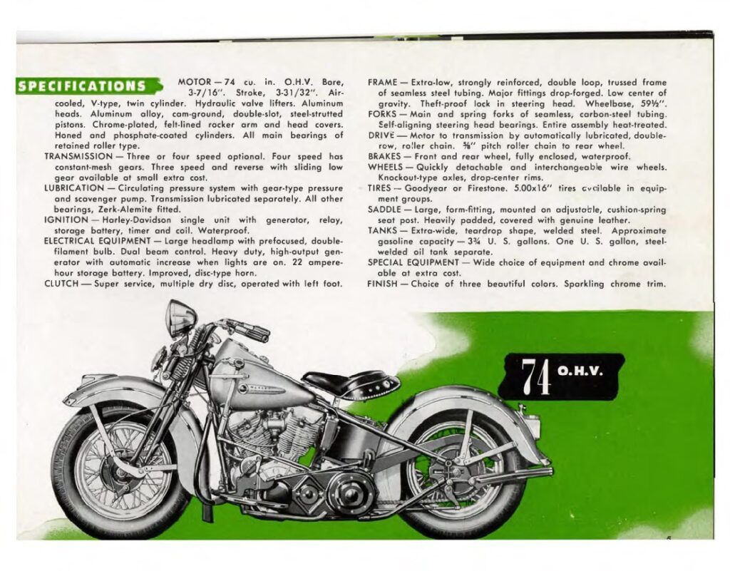 1948 - Harley-Davidson folleto de ventas