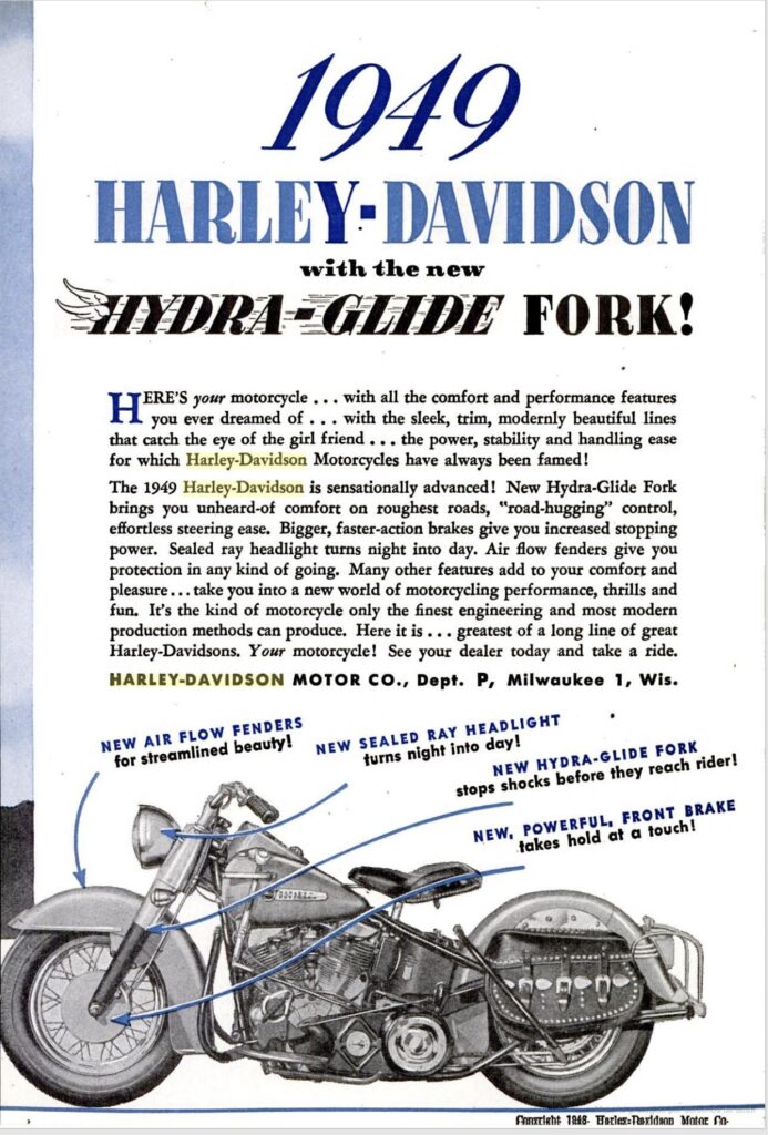 1949 - Anuncio Harley-Davidson