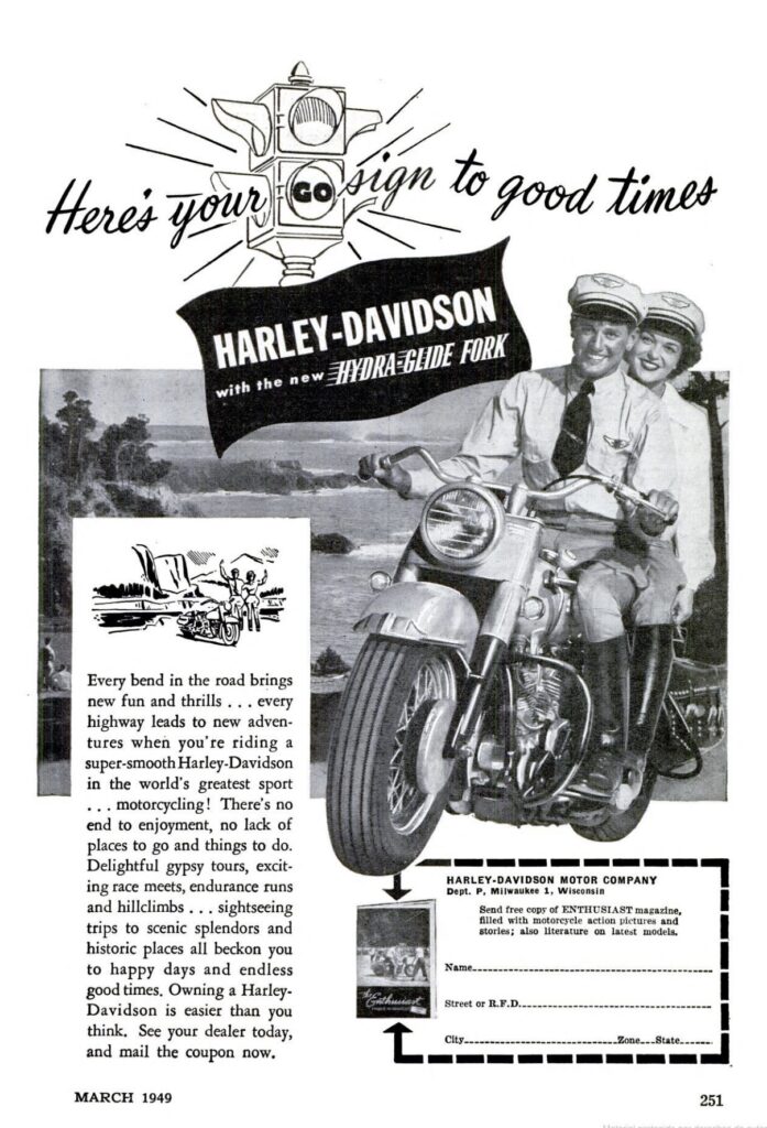 1949 - Anuncio Harley-Davidson