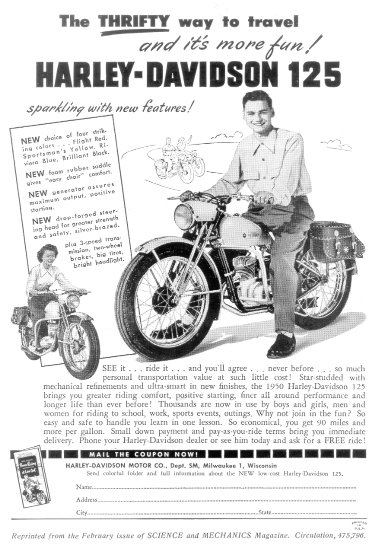 1950 - Anuncio Harley-Davidson