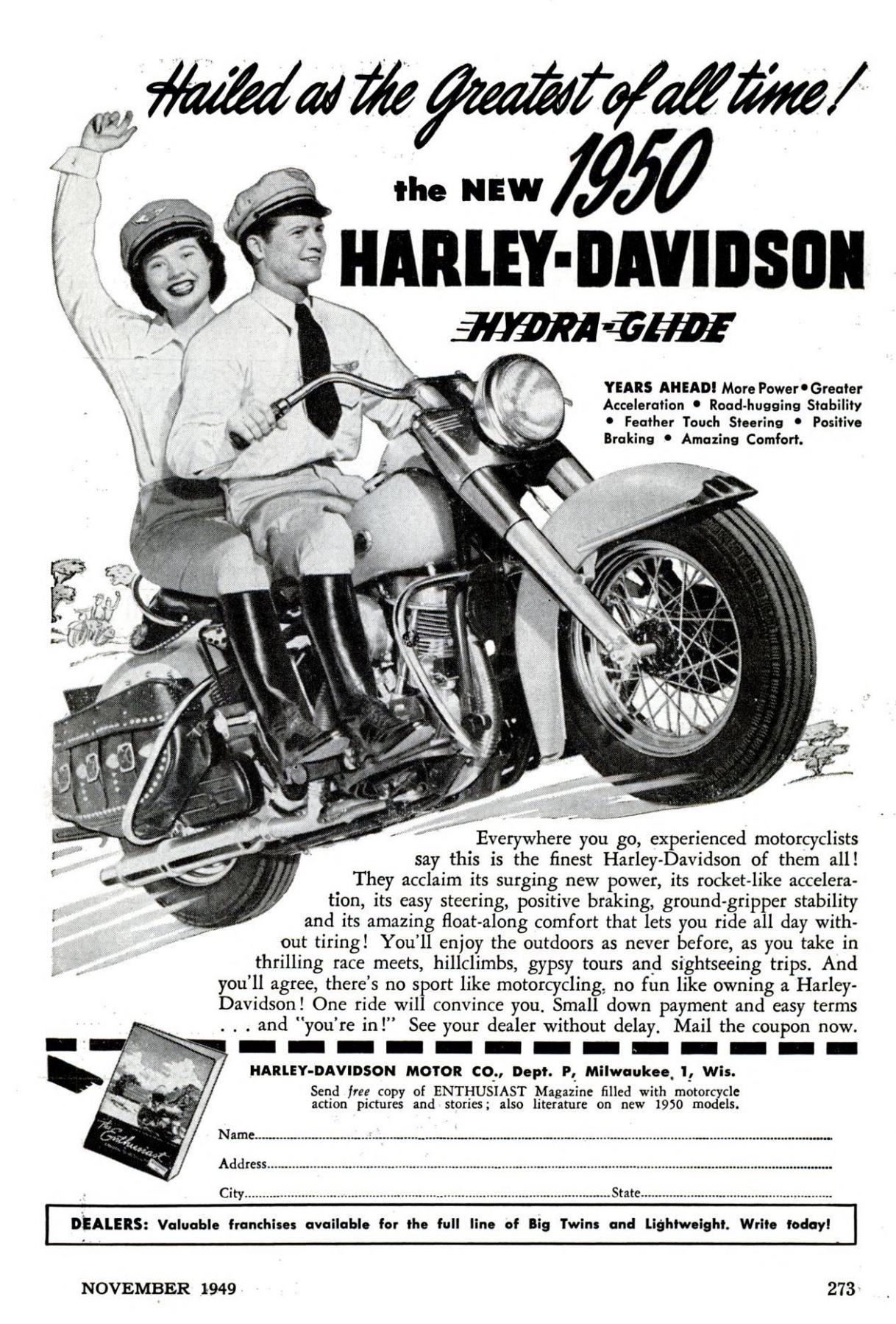 1950 - Anuncio Harley-Davidson