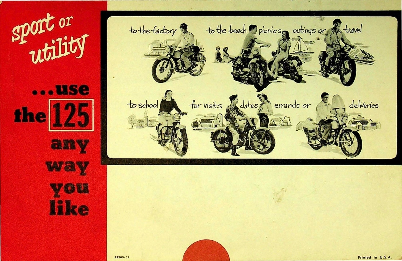 1952 - Harley-Davidson Modelo S 125 folleto ventas