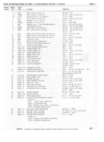 1954-1978 - Harley-Davidson Sportster XLH XLCH-1000 Parts Catalog