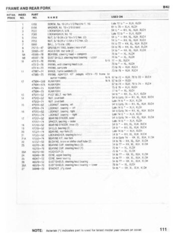 1954-1978 - Harley-Davidson Sportster XLH XLCH-1000 Parts Catalog