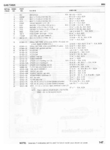 1954-1978 - Harley-Davidson Sportster XLH XLCH-1000 Parts Catalog