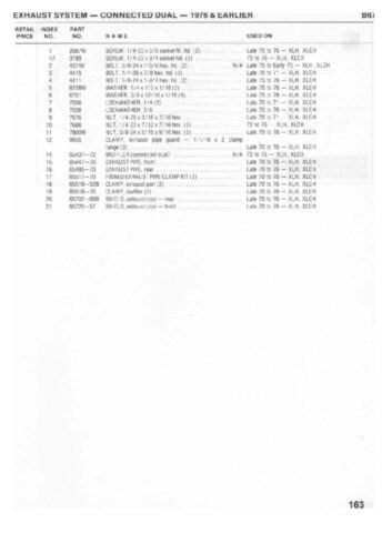 1954-1978 - Harley-Davidson Sportster XLH XLCH-1000 Parts Catalog