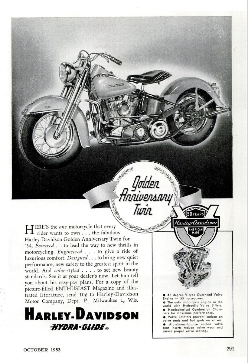 1954 - Harley-Davidson anuncio