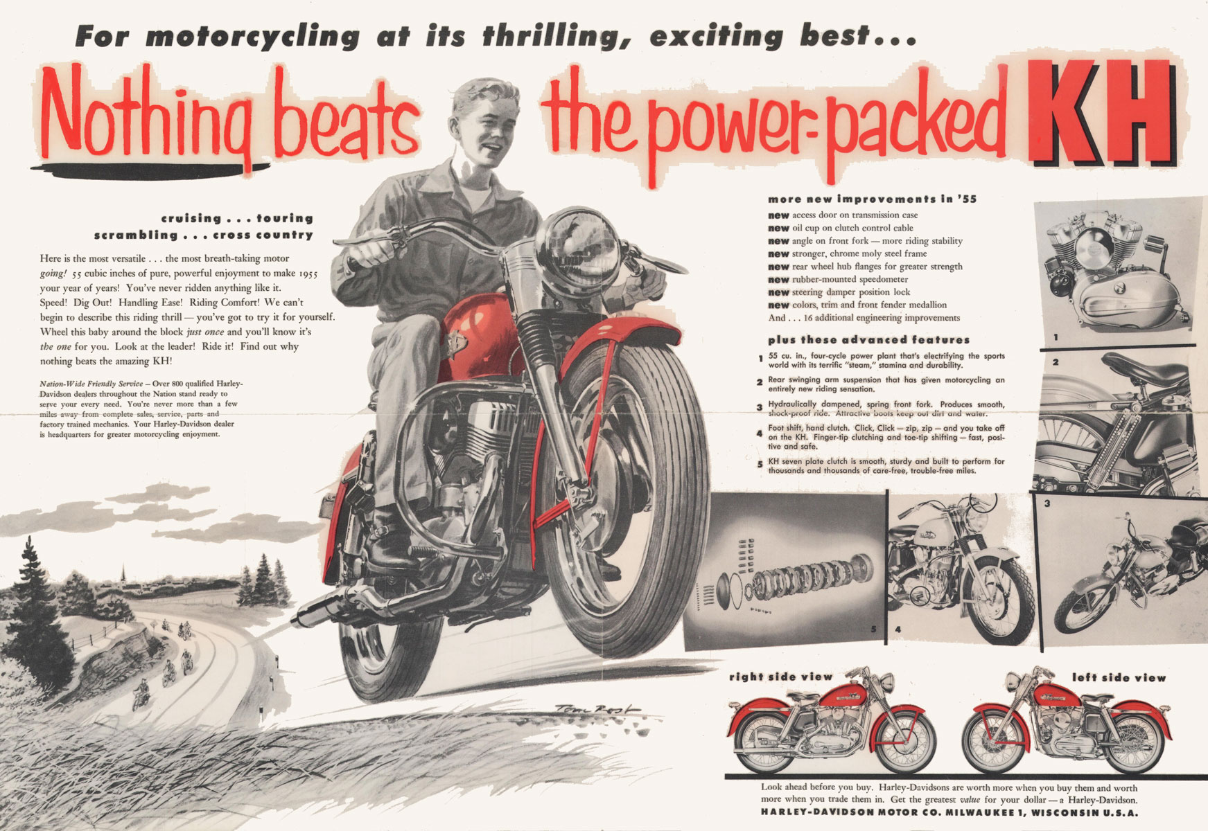 1955 - Harley-Davidson model KH folleto