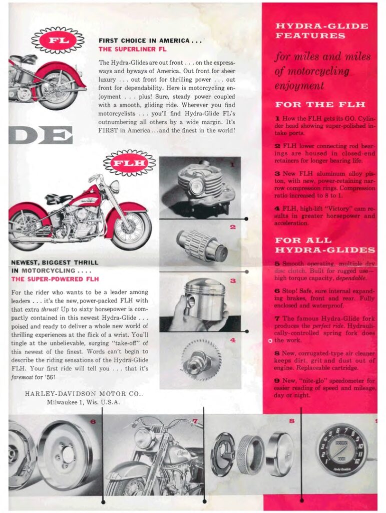 1956 - Harley-Davidson Folleto FL - OHV