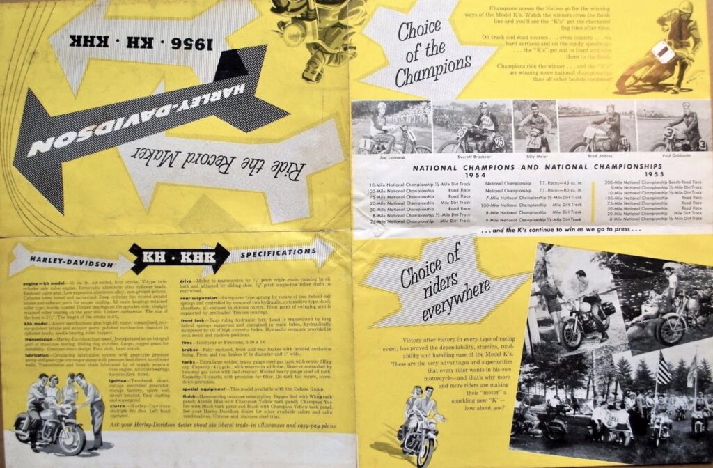 1956 - Harley-Davidson Folleto KH
