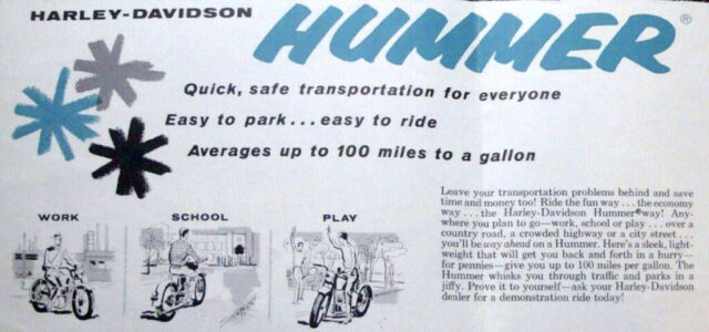 1957 - Harley-Davidson Hummer folleto