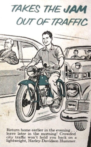 1957 - Harley-Davidson Hummer folleto