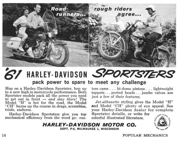 1961 - Harley-Davidson anuncio 1961 - Harley-Davidson anuncio