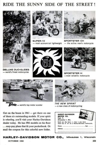 1961 - Harley-Davidson anuncio 1961 - Harley-Davidson anuncio