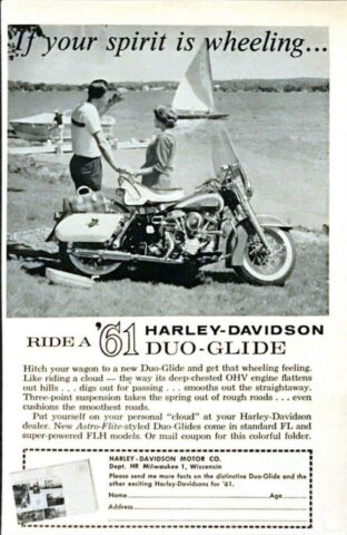 1961 - Harley-Davidson anuncio 1961 - Harley-Davidson anuncio
