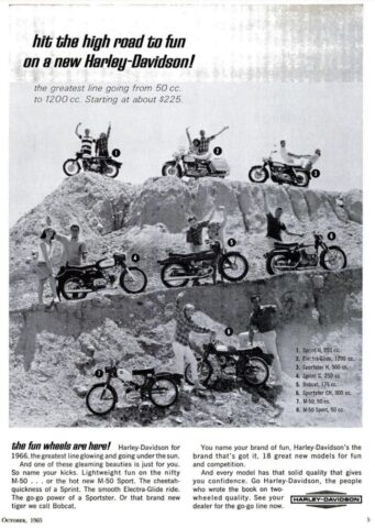 1965 - Harley-Davidson Anuncios modelos 1965 - Harley-Davidson Anuncios modelos
