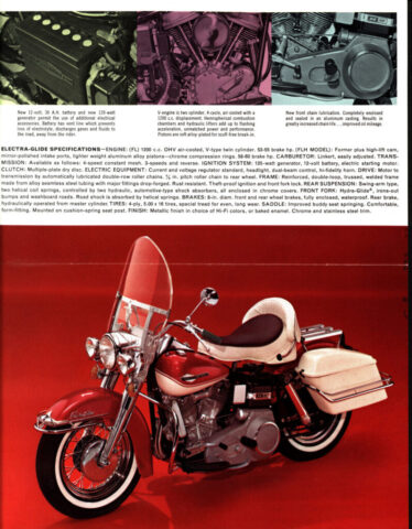 1965 - Harley-Davidson Electra-Glide folleto 1965 - Harley-Davidson Electra-Glide folleto