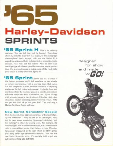 1965 - Harley-Davidson Folleto de ventas 1965 - Harley-Davidson Folleto de ventas