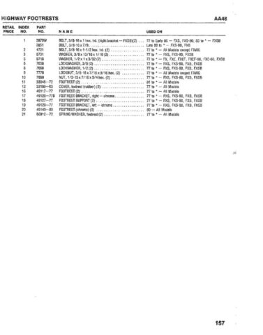 1971-1984 - Harley-Davidson FX Parts catalog