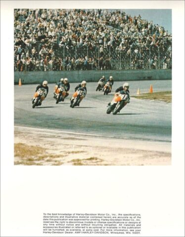 1972 - Harley-Davidson Folleto A record 1972 - Harley-Davidson Folleto A record