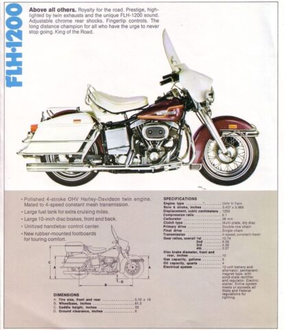 1975 - Harley-Davidson Folleto de ventas