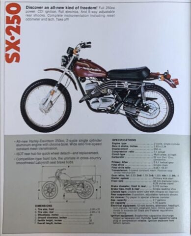 1975 - Harley-Davidson Folleto de ventas